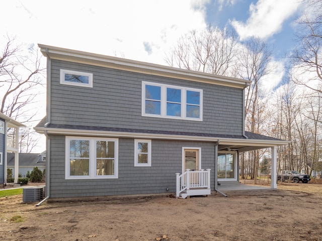 back of house featuring a patio and central AC unit