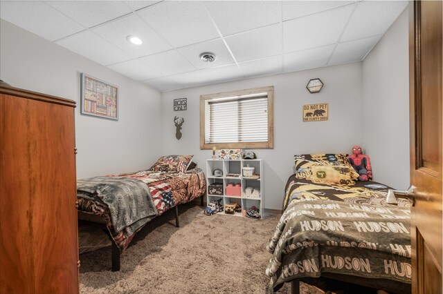 18564 200th, Tustin, MI 49688 - bedroom with carpet flooring and a drop ceiling