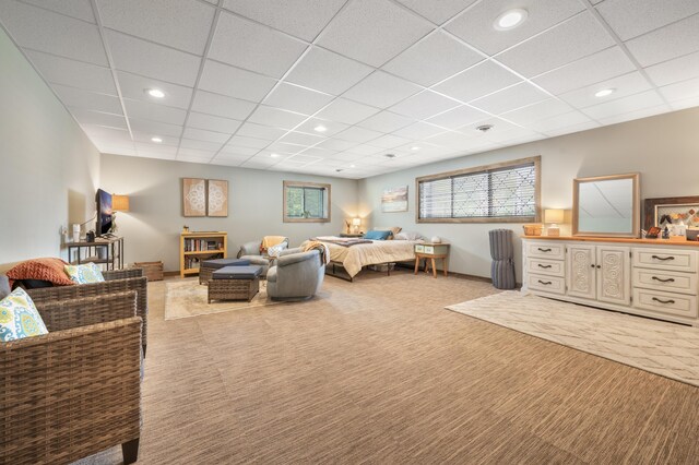 18564 200th, Tustin, MI 49688 - carpeted bedroom with a drop ceiling and recessed lighting