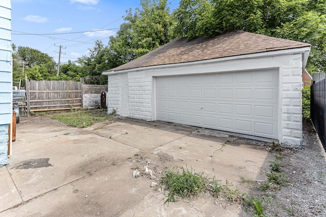 view of garage