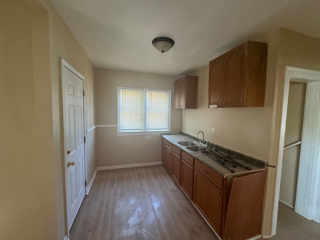 kitchen featuring sink and light hardwood / wood-style flooring