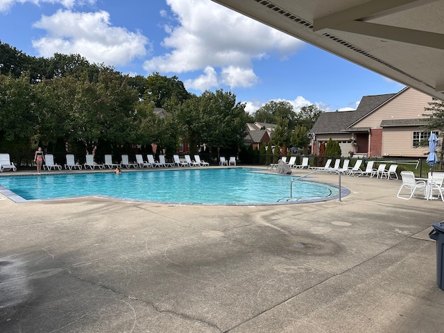 view of pool featuring a patio area