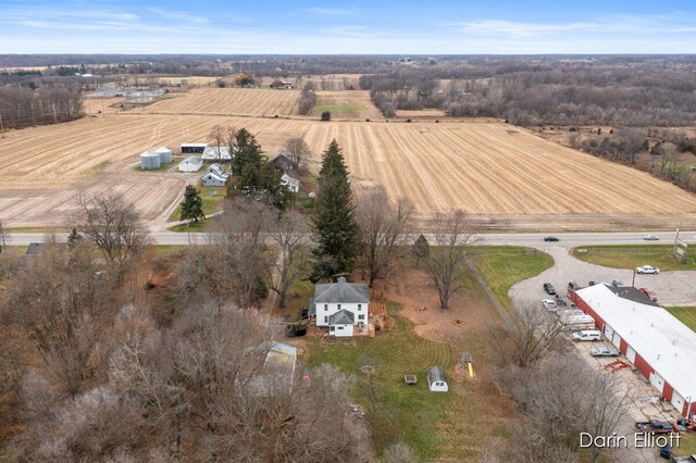 bird's eye view with a rural view