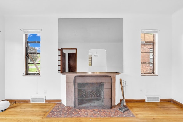 details with wood-type flooring