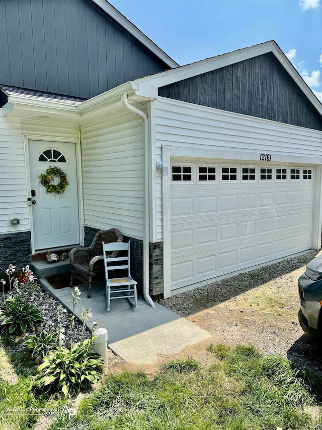 view of garage