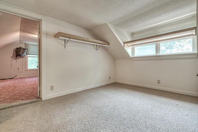 2435 108th Ave, Otsego, MI 49078 - bonus room with light carpet, vaulted ceiling, plenty of natural light, a textured ceiling, and baseboards