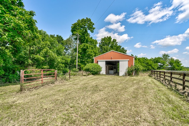 exterior space with a rural view