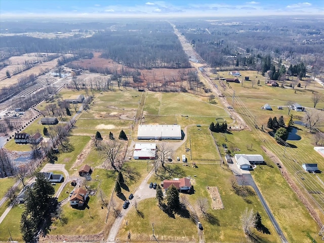 drone / aerial view featuring a rural view