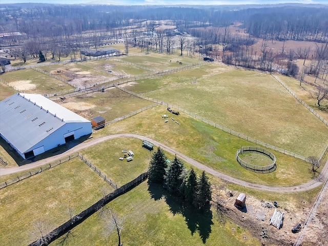 bird's eye view with a rural view