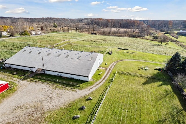 aerial view featuring a rural view