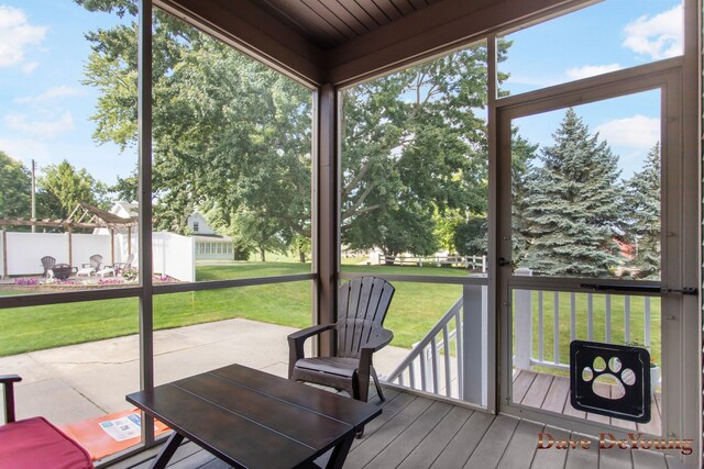 view of sunroom