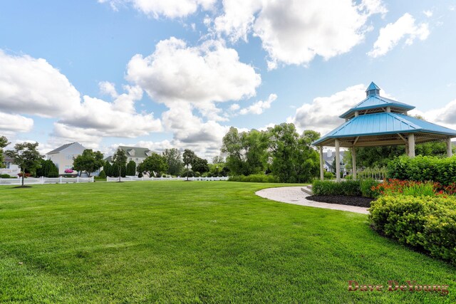 view of yard featuring a gazebo