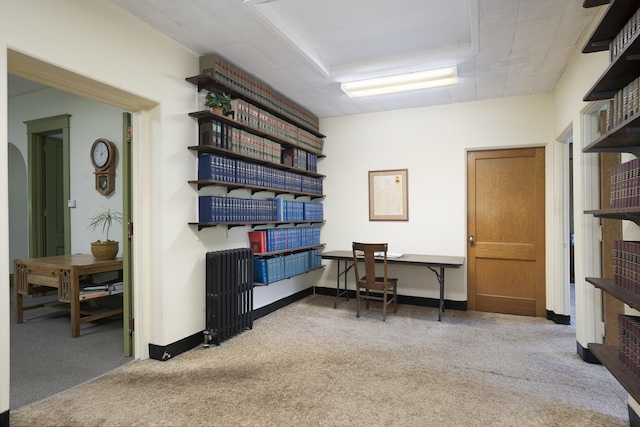 801 Portage Ave, Three Rivers, MI 49093 - carpeted office space with radiator heating unit