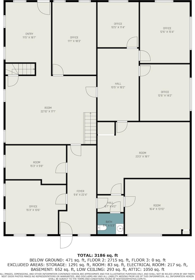 801 Portage Ave, Three Rivers, MI 49093 - view of property floor plan