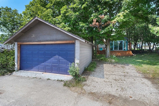 view of garage