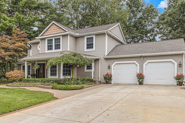 front of property featuring a garage