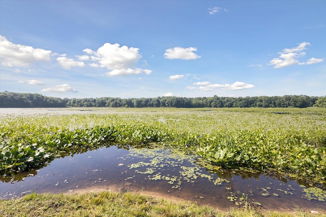 property view of water with a rural view