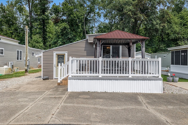 view of front of property with a gazebo