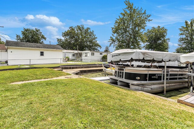 486 Maple Ln, Coldwater, MI 49036 - view of yard featuring boat lift and a boat dock