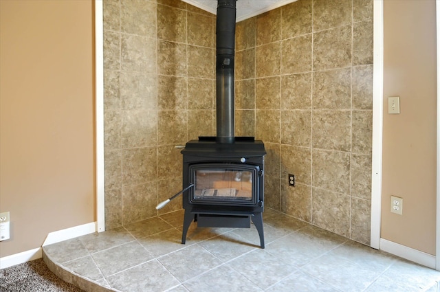 details with a wood stove