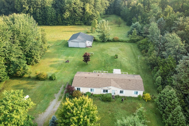 bird's eye view with a rural view