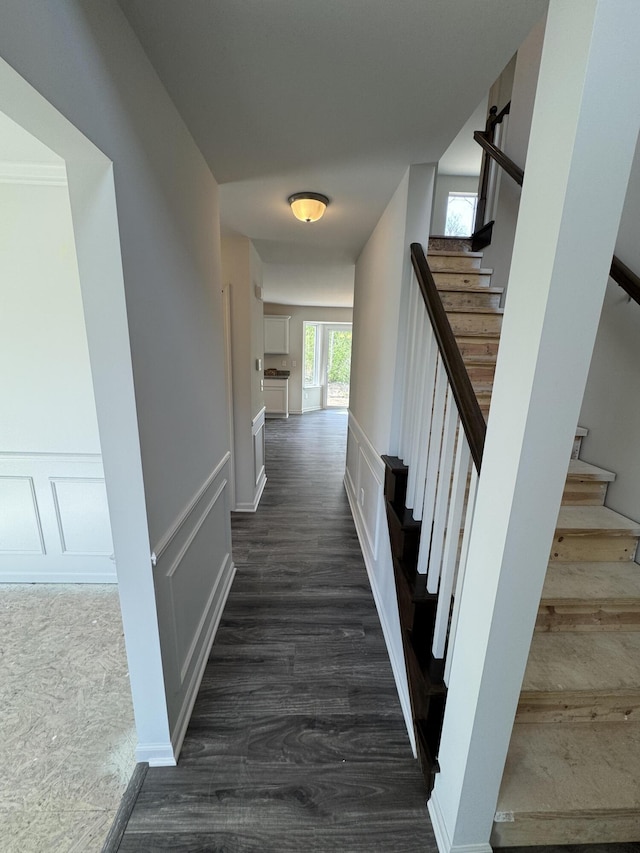 1476 Weeping Willow Ct, Ypsilanti, MI 48198 - hall with stairs and dark wood finished floors