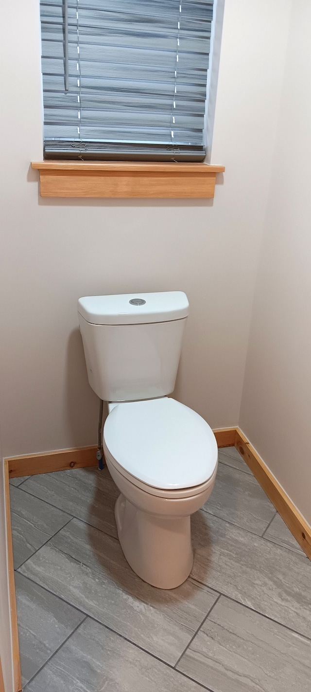 bathroom featuring hardwood / wood-style flooring and toilet