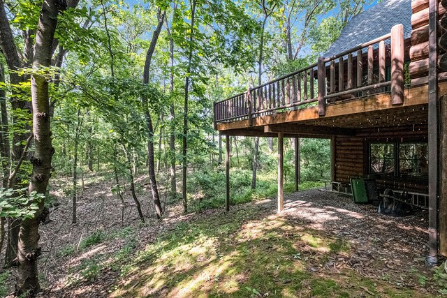 11245 Guyn Dr, Brighton, MI 48114 - view of yard with a wooden deck