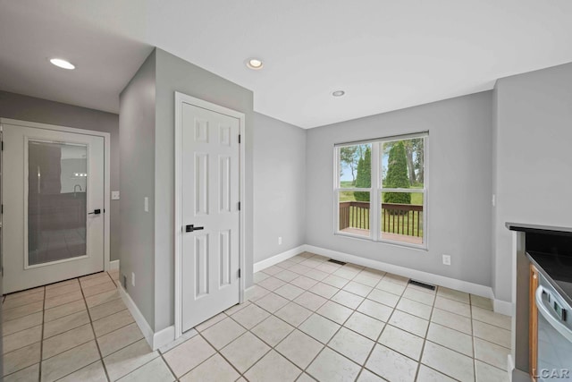 interior space with light tile patterned flooring