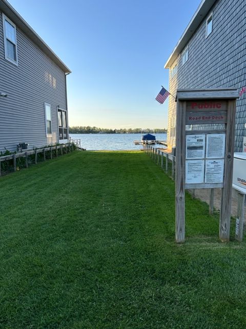 view of yard with a water view