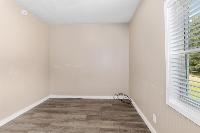 washroom with dark hardwood / wood-style flooring