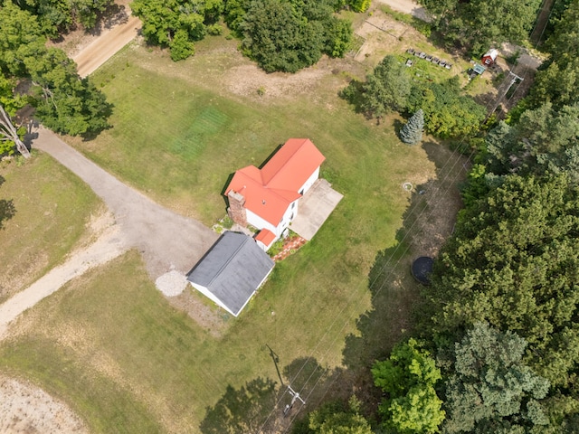 drone / aerial view with a rural view