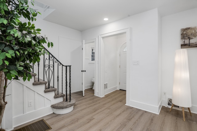 entrance foyer featuring light hardwood / wood-style flooring