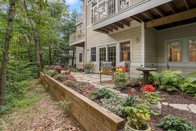 exterior space with a balcony