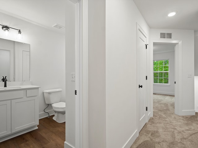 bathroom featuring toilet and vanity