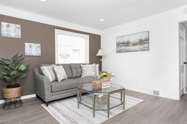 living room featuring wood-type flooring