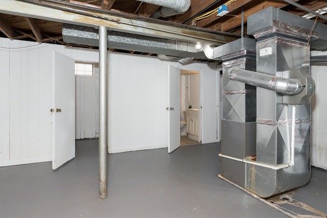 basement with heating unit