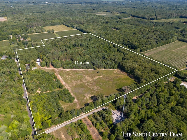 drone / aerial view with a rural view