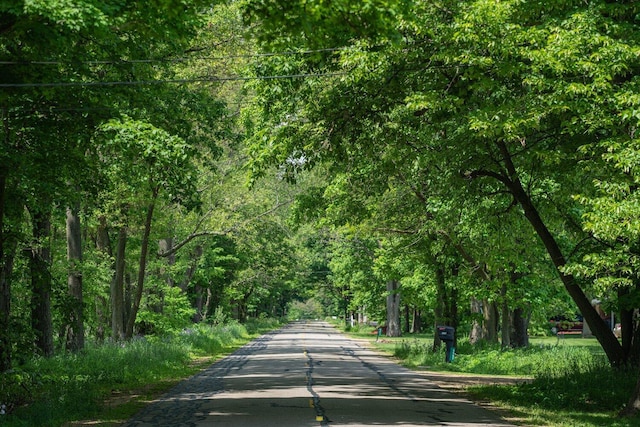 view of property's community with a forest view