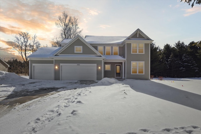 view of front facade with an attached garage