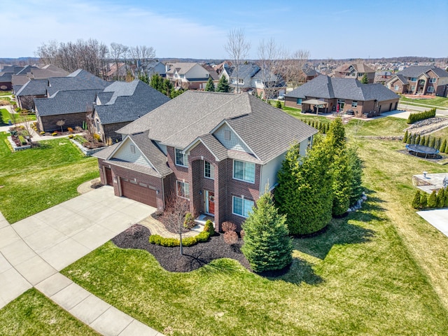 drone / aerial view with a residential view