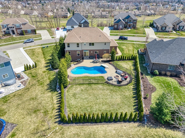 birds eye view of property featuring a residential view