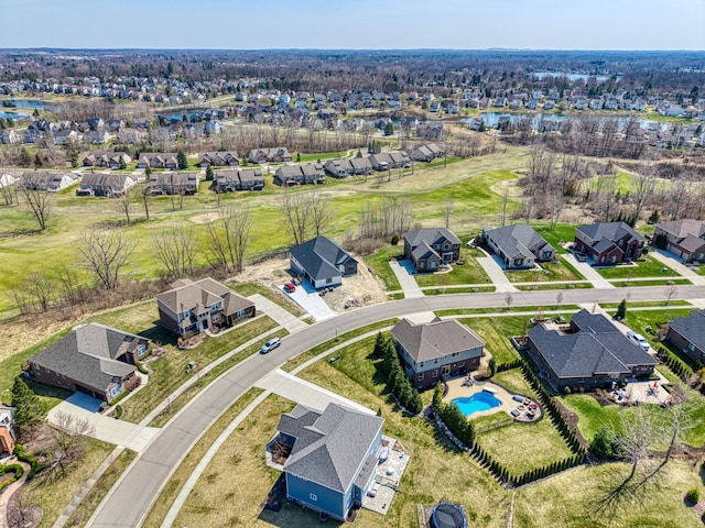 aerial view featuring a residential view