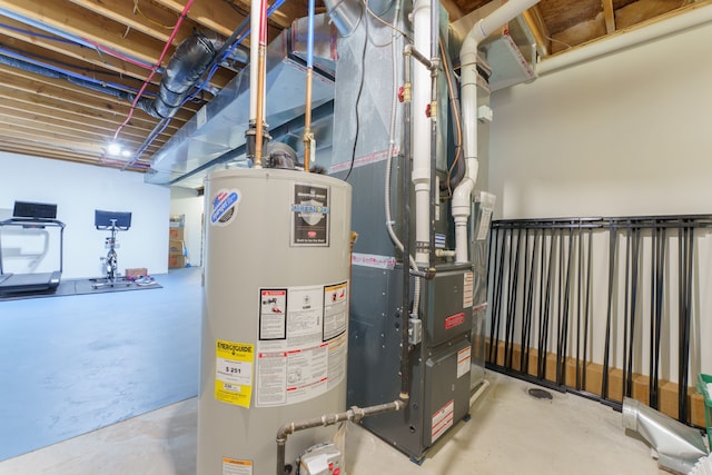 utilities featuring heating unit and water heater