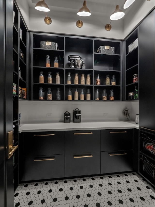 bar featuring light tile patterned flooring