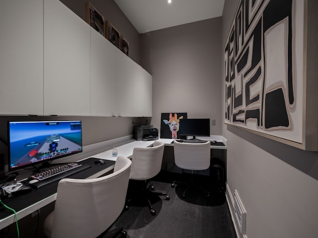 office space featuring hardwood / wood-style flooring