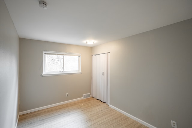 unfurnished bedroom featuring light hardwood / wood-style flooring