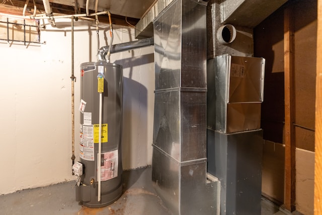 utility room with gas water heater