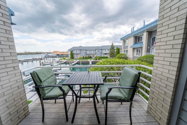 balcony with a water view