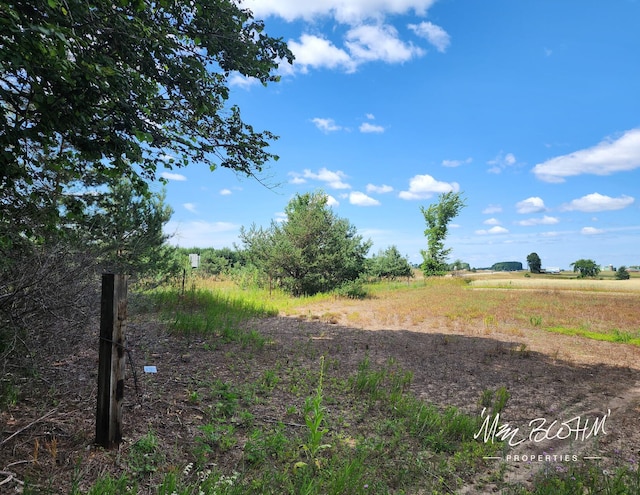 view of yard with a rural view